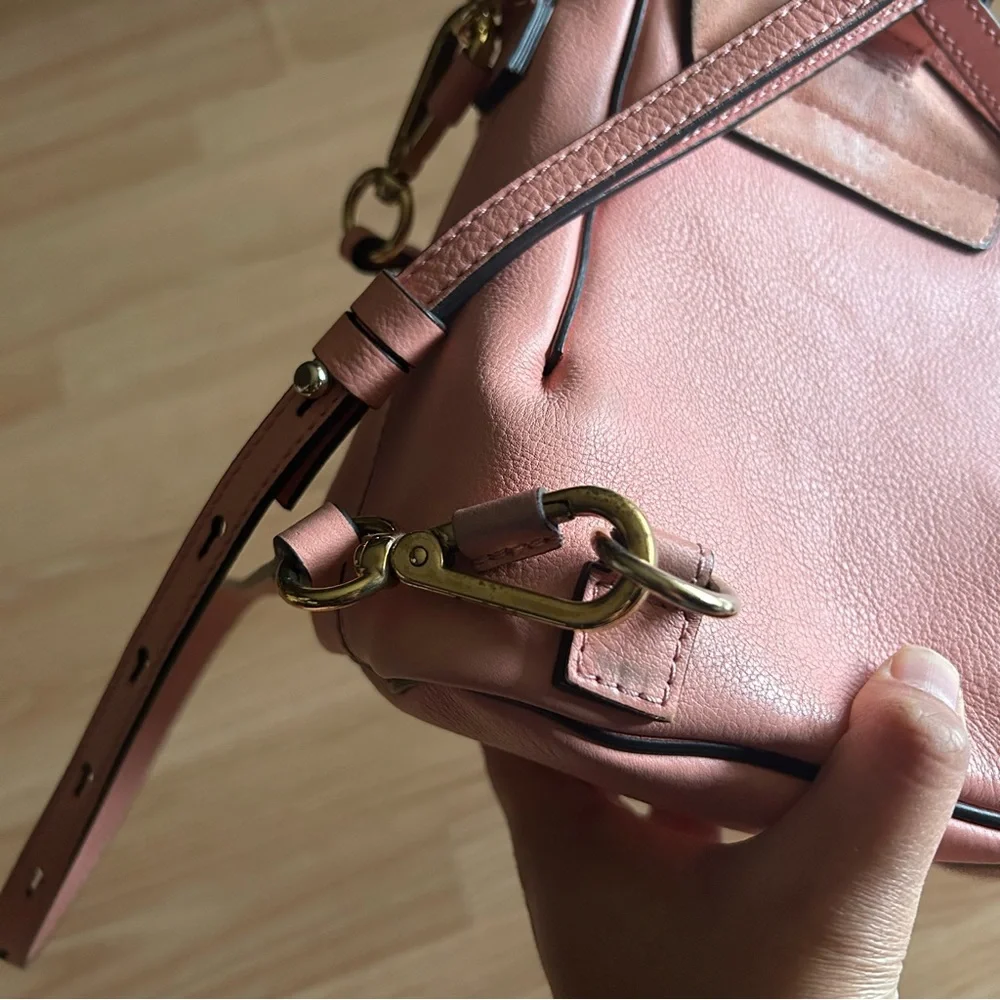 Chloe Faye Pink Suede Two Way Mini Backpack Bag